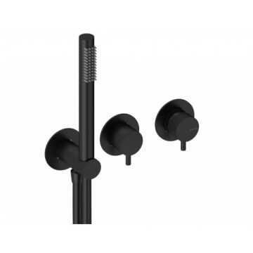 Baterie dus incastrata Sanycces Loop K cu para de dus si 2 cai, negru - Culoare Negru