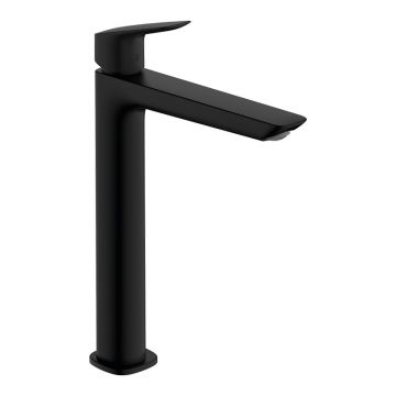 Baterie inalta de lavoar, Hansgrohe, Logis Fine 240, cu ventil, negru mat