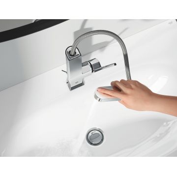 Baterie lavoar Grohe Plus, marimea L, pipa extractibila, furtune flexibile, crom-23844003