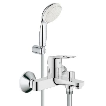 Pachet: Baterie baie cada/dus Grohe Bauloop-23341000 + Set dus Grohe New Tempesta 100-27799001,furtun 1,25m-Gro244