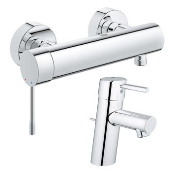 Pachet: Baterie de dus Grohe Essence New-33636001+ Baterie lavoar Concetto New Grohe-32204001