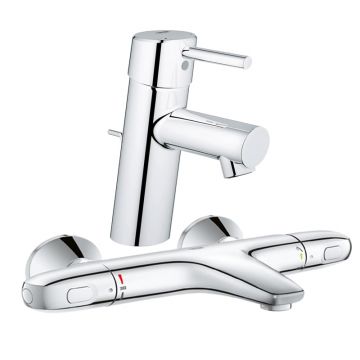 Pachet: Baterie Grohe cada/dus termostat Grohtherm 1000-34155003 + Baterie lavoar Grohe Concetto New -32204001