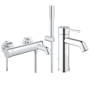 Pachet baterii baie Grohe Essence New,baterie cada cu set dus, baterie lavoar marimea S-(33628001,23589001)