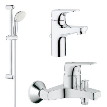 Pachet promo baterii baie 3 in 1 Grohe Bauflow S (23751000,23756000,27853001)