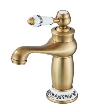 Baterie Baie, Finisaj Bronz Antichizat cu Inele Ceramice, Inaltime 20 cm