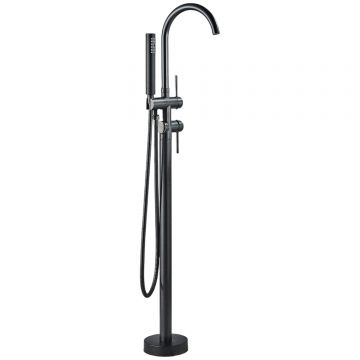 Baterie Baie Independenta BisDesign  Pentru Cada, Montaj podea, Tip freestanding, Cadru Rotund, Finisaj Negru Bronz, Dimensiune 117 cm