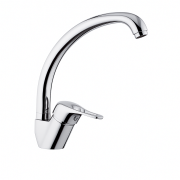 Baterie bucatarie Remer Rubinetterie Kitchen K42, monocomanda, finisaj cromat, pipa inalta pivotanta, alama sanitara