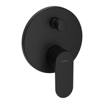 Baterie cada - dus, Hansgrohe, Rebris S, negru mat