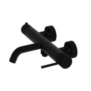 Baterie cada-dus LaVita, Verdi, monocomanda cu montaj pe perete, negru mat