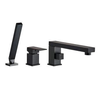 Baterie cada Rea Glen, cu montaj pe blat/cada, din alama sanitara, negru mat