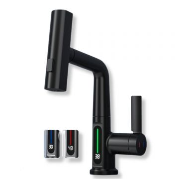 Baterie Chiuveta Baie, Afisaj Digital Al Temperaturii,Negru 30 cm - Default Title