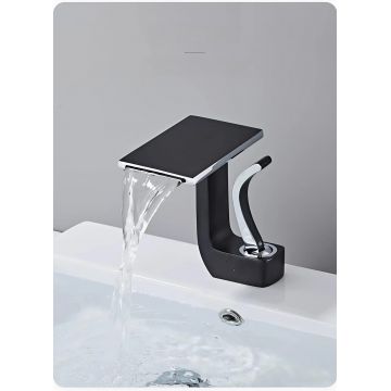 Baterie Chiuveta Baie Tip Cascada, Racorduri incluse, Otel Inoxidabil,Negru-Argintiu, 14.5CM - Default Title