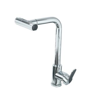 Baterie Chiuveta Bucatarie, Dus extractabil Tip Ploaie, 4 Functii de Curge, Finisaj Crom Lucios, Dimensiune 35 cm