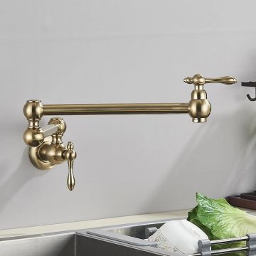 Baterie Chiuveta Bucatarie, Finisaj Auriu Mat, Montaj Deasupra Aragazului Sau Chiuvetei, Dimensiune 58 cm