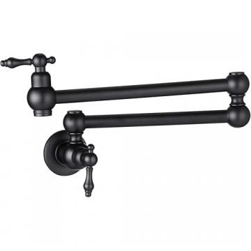 Baterie Chiuveta Bucatarie, Finisaj Negru Mat, Montaj Deasupra Aragazului Sau Chiuvetei, Dimensiune 58 cm