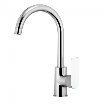 Baterie chiuveta bucatarie Remer Rubinetterie Infinity Kitchen I72, pipa inalta si pivotanta, monocomanda, cartus ceramic, design compact, montaj