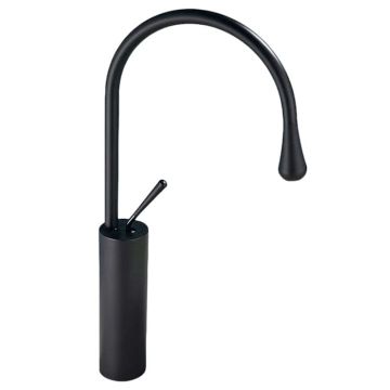 Baterie Chiuveta Lavoar Baie BisDesign , Culoare Negru Mat, Model Modern, Pipa Subtire, Dimensiune 47 cm