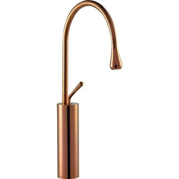 Baterie Chiuveta Lavoar Baie, Culoare Auriu Rose, Model Modern, Pipa Subtire, Dimensiune 47 cm