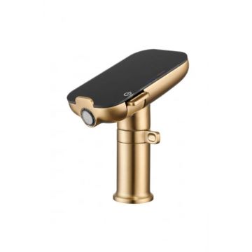 Baterie de baie cu afisaj digital al temperaturii si suport pentru telefon bronz periat, Form Digital