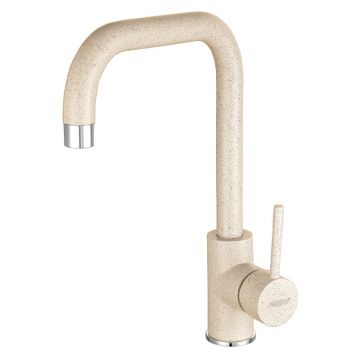 Baterie de bucatarie, Ferro, Freya, cu pipa inalta in forma de L, nisip