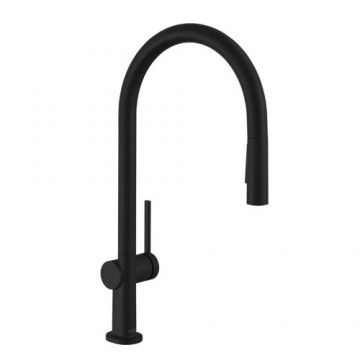 Baterie de bucatarie Hansgrohe Talis M54, cu dus extractibil, negru mat - Culoare Negru Baterie de bucatarie Hansgrohe Talis M54, cu dus extractibil, negru mat - Culoare Negru