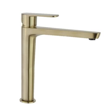 Baterie de lavoar inalta, Alexia, fara ventil, auriu periat, Ramon Soler