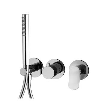 Baterie dus FIMA Carlo Frattini, Flo, cu set de dus, crom