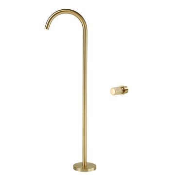 Baterie freestanding Lumia, din alama sanitara si otel inoxidabil, Auriu, Elysium Baterie freestanding Lumia, din alama sanitara si otel inoxidabil, Auriu, Elysium