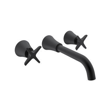 Baterie lavoar, Adagio, pe perete, negru mat, Ramon Soler