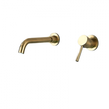 Baterie lavoar, Culoare Auriu lucios, Incastrabila in perete, Dimensiune 15 cm