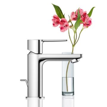 Baterie lavoar Grohe Lineare, monocomanda, cartus ceramic, set evacuare tija inclus, marimea XS, crom-32109001