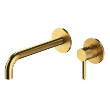 Baterie lavoar incastrata, instalare cu 2 orificii, auriu periat, OMNIRES Y