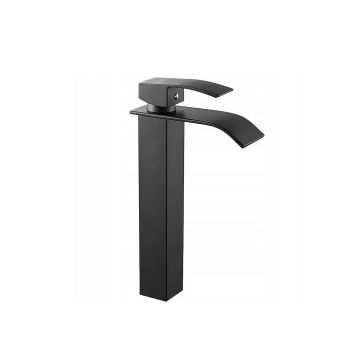 Baterie lavoar Rea Calani Lotus, negru mat, inalta