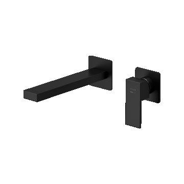 Baterie pentru lavoar incastrata, negru, Cersanit Bari