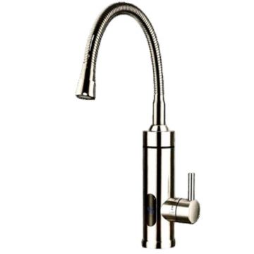 Robinet Electric Bucatarie, Argintiu, Ecran Digital, Inox, Incalzire Instanta, Putere 3000W