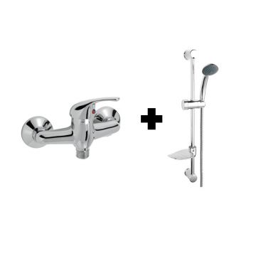 Set baterie de dus, Ferro, cu set de para cu suport, furtun si bara