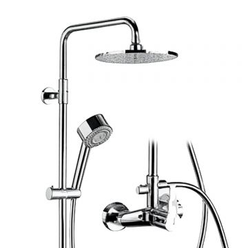 Set de dus Remer W37AEC20, coloana telescopica, para de dus 20cm, para de mana cu 3 functii, ABS cromat