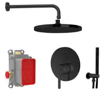 Set dus cu para, palarie si suport FIMA Carlo Frattini, Snap, negru mat