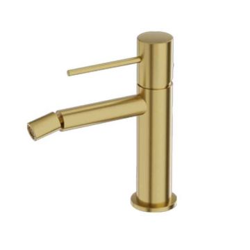 Baterie bideu din alama sanitara, auriu periat, pipa fixa 13 cm,  LaVita Verdi