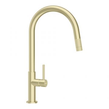 Baterie bucatarie Schock Talia cu cap extractibil - Culoare white gold