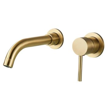 Baterie Lavoar Baie BisDesign , Stil Modern, Tip Incastrabil, Finisaj Auriu Mat Periat, Dimensiune 21 cm