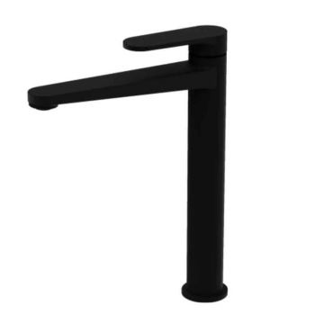 Baterie lavoar pe blat, negru mat, din alama sanitara, pipa fixa, LaVita Coral