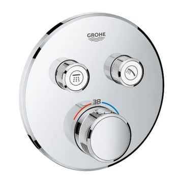 Baterie dus incastrata termostatata crom, rotunda, cu 2 iesiri, Grohe SmartControl Baterie dus incastrata termostatata crom, rotunda, cu 2 iesiri, Grohe SmartControl
