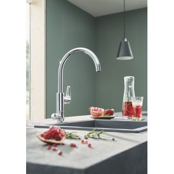 Baterie de bucatarie Grohe BauCurve Blue Pure,  monocomanda, pipa inalta, fara filtru, crom - 31723000